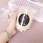 16 oz Bubble Tea Cups Piala Minum Sekali Pakai, Fancy Disposable Coffee Cups Food Grade Plastic
