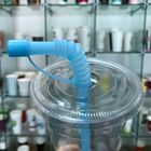 Tutup Piala Plastik Datar 90mm Untuk Cangkir Minum Dingin Transparan Tahan Panas
