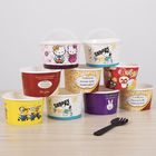 Logo Disesuaikan Ice Cream Paper Cup FDA Ice Cream Paper Bowl Untuk Restoran