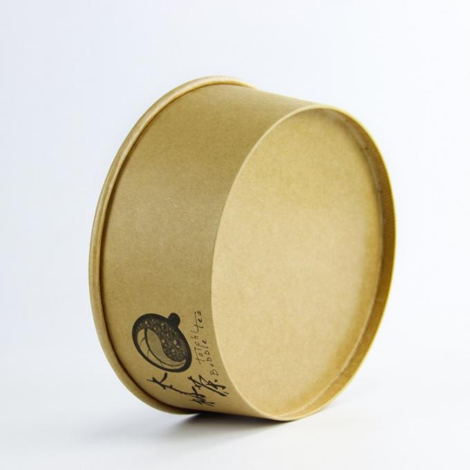 1300ml Kraft PLA Biodegradable Salad Paper Bowl Dengan Tutup Plastik 1