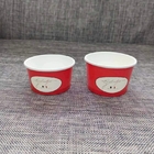 Cangkir Es Krim Desain Kustom 12 OZ Kertas Sekali Pakai Ice Cream Cup Yogurt Cup