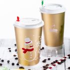 Hot Drink Disposable Paper Cup 16 Oz Dengan Tutup Dan Sedotan Ringan