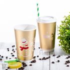Hot Drink Disposable Paper Cup 16 Oz Dengan Tutup Dan Sedotan Ringan