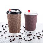 Logo Disesuaikan Disposable Paper Cup 16 oz Hot Coffee Ripple Cup Ramah Lingkungan