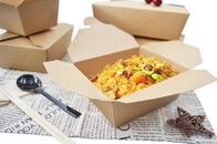 Desain Kustom Kotak Takeaway Kertas Cetak Daur Ulang Kraft Paperfolding Kotak Makanan Makan