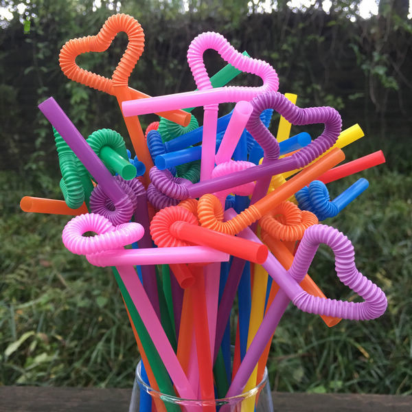 Plastik Warna-warni 0,5*21cm Sedotan Minum Fleksibel Untuk Pesta Anak