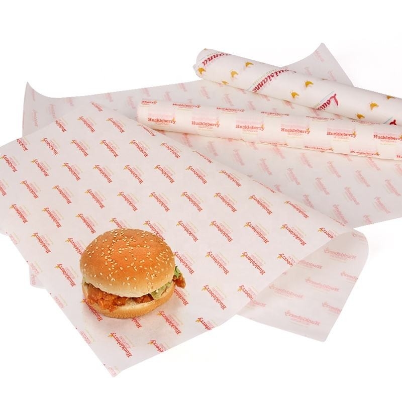 Food grade printing burger pembungkus kertas tisu tahan minyak makanan aman kertas tahan lemak