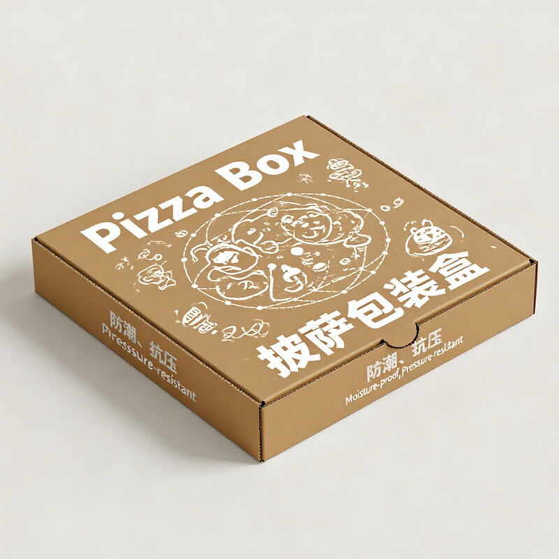 Kothak Pizza ¥ 7, 8, 9, 10, 12 Inci Kothak Pengemasan Pizza Kraft sekali pakai, Wadah Pizza Aluminium Foil