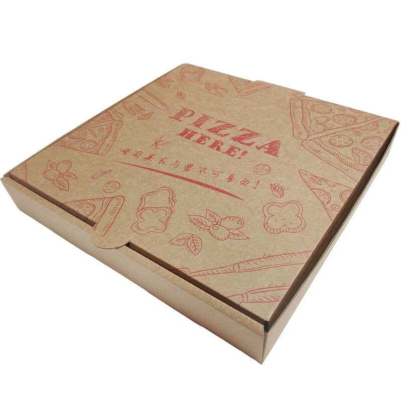 Kothak Pizza ¥ 7, 8, 9, 10, 12 Inci Kothak Pengemasan Pizza Kraft sekali pakai, Wadah Pizza Aluminium Foil