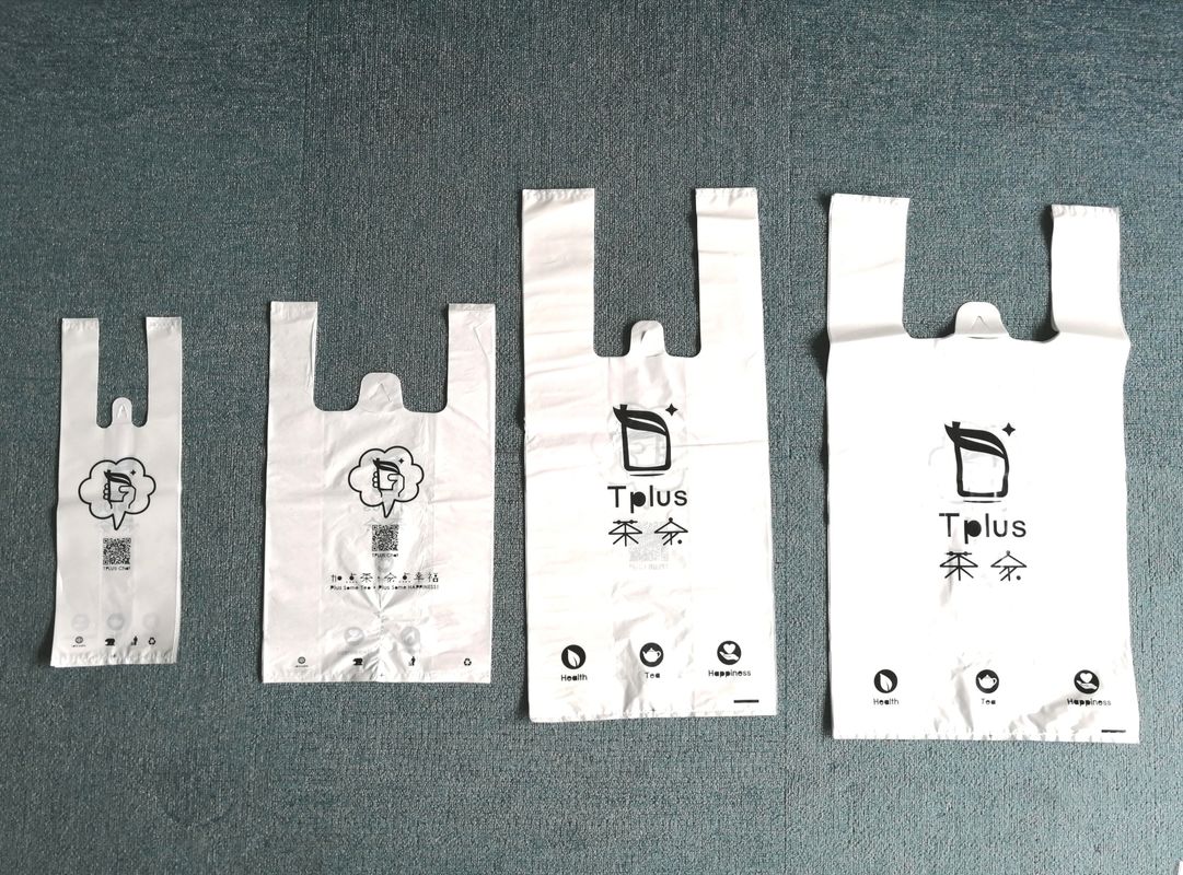 Hdpe Clear T Shirt Kantong Plastik Tas Bawa Pulang Disesuaikan Sisi Logo Jenis Buhul