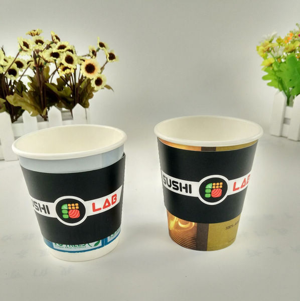 Hot Drink Paper Coffee Cup Sleeves Minuman Kopi Boba Tea Cmyk Full Color