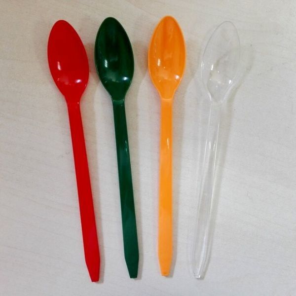Sendok Es Krim Plastik Panjang Ditangani, Mini Es Krim Melayani Sendok Bahan Food Grade