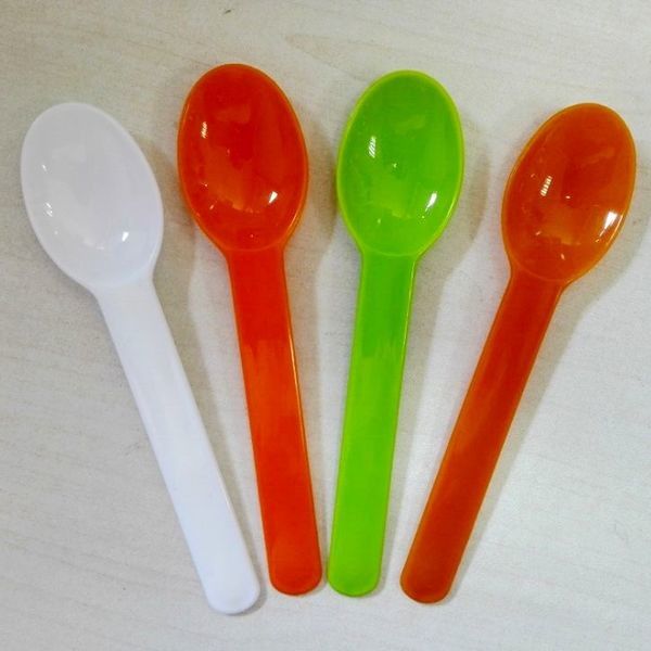 Sendok Es Krim Plastik Panjang Ditangani, Mini Es Krim Melayani Sendok Bahan Food Grade