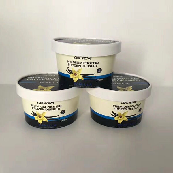 Makanan Aman 16oz Cangkir Kertas Es Krim Dengan Tutup Ganda Pe Dilapisi Anti Bocor