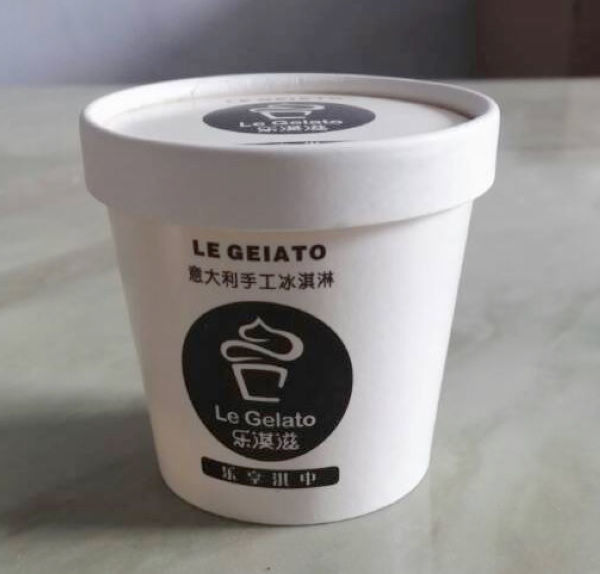 Mangkuk Sekali Pakai Untuk Es Krim Dengan Penutup, Bak Es Krim Kertas Dilapisi Pe