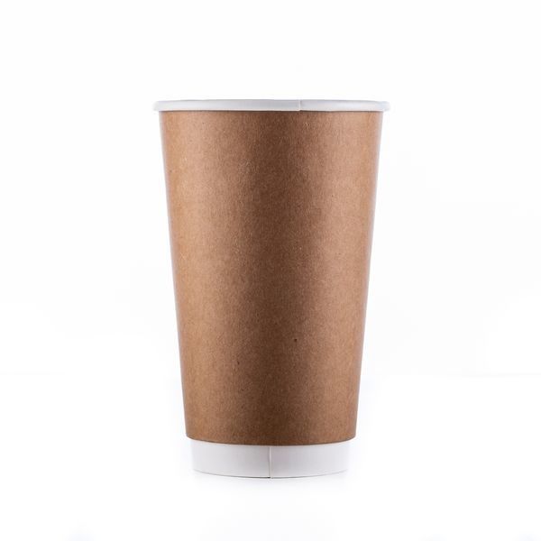 Kraft Paper Double Wall Hot Coffee Cups, Personalised Cups Paper Disesuaikan Warna