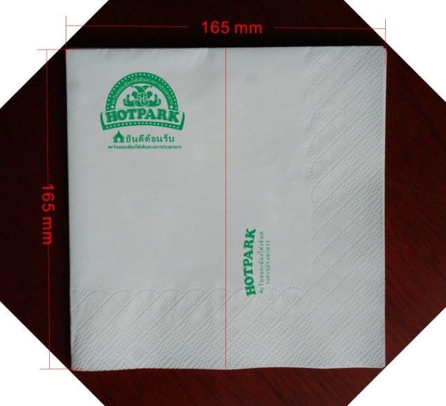 Tisu Kertas Serbet Kopi Dengan Kertas Logo Restaurant 15-25 Gsm / M2 Virgin Pulp