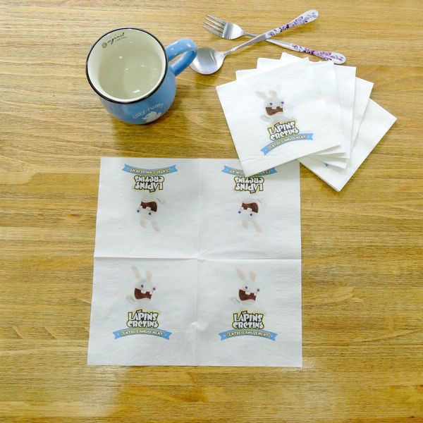 Dekorasi Tissue Paper Serbet Restaurant Boba Tea Shop Pencetakan Logo Penuh Warna