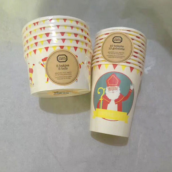 Sampai 8 Warna Volume penuh 180-700ml Ice Cream Paper Cup dengan Teknologi Canggih