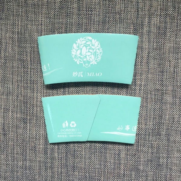 Hot Drink Paper Cup Jacket Sleeve For Coffee Ukuran Disesuaikan Odm Oem Cmyk Full Color