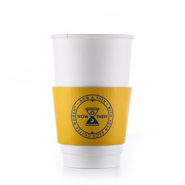 8oz / 12oz / 16oz Cangkir Kertas Dinding Tunggal, Cangkir Kertas Kertas Sekali Pakai Dengan Tutup Dan Lengan