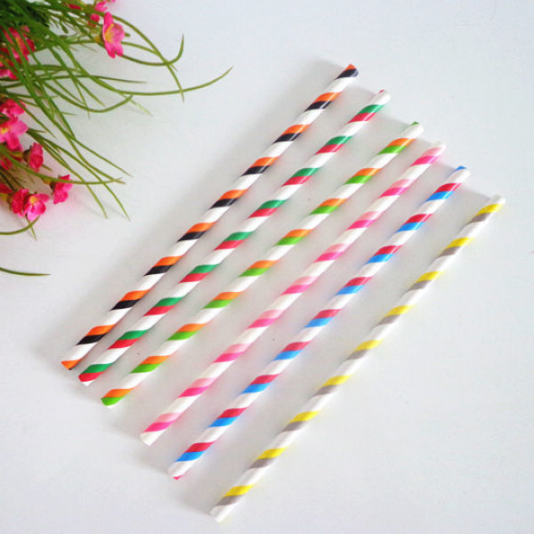Kustom Colorful Plastik Dan Sedotan Kertas Pakai Minuman Biodegradable
