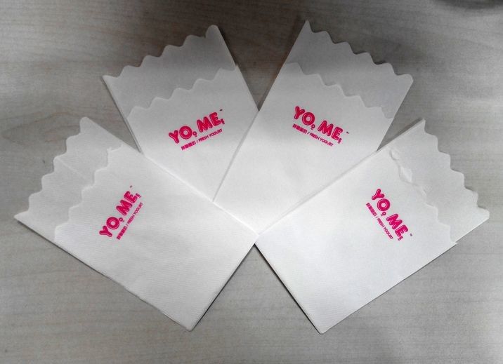 Boba Tea Shop Table Serbet Tissue, Tissue Dinner Napkin Virgin Pulp Full Color
