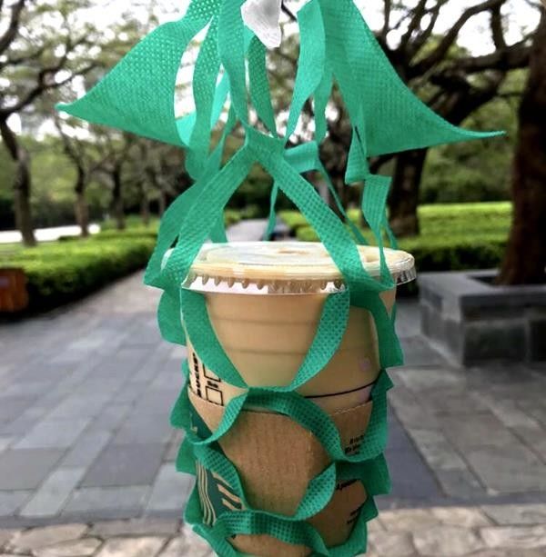 Kain Sekali Pakai Coffee Mug Carrier Ukuran Disesuaikan Untuk Mengambil Cangkir Kopi