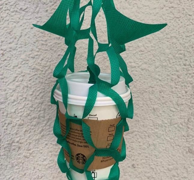 Kain Sekali Pakai Coffee Mug Carrier Ukuran Disesuaikan Untuk Mengambil Cangkir Kopi