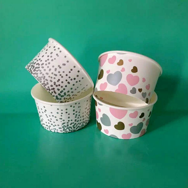 250ml Volume Paper Ice Cream Cups 230g-380g Gsm Ideal untuk menyajikan es krim lezat