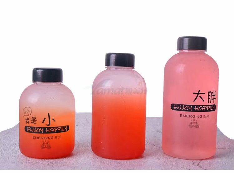 Toko Makanan Pencuci Mulut Botol Susu Teh Persegi Mengambil Botol 500ml Untuk Boba Dan Jus