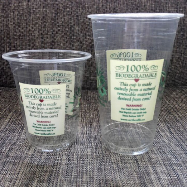 Piala PLA Berbasis Jagung Peralatan Makan Biodegradable Dan Kompos 12oz 16oz 20oz