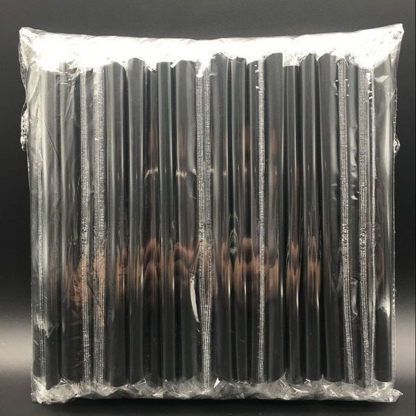 0,6 * 23cm Sedotan Minum Plastik Berwarna-warni Untuk Toko Boba