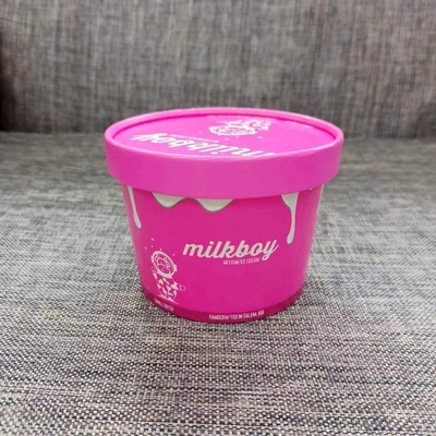 Cangkir Es Krim Desain Kustom 12 OZ Kertas Sekali Pakai Ice Cream Cup Yogurt Cup